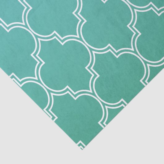 Blauwgroen en wit Abstract geometrisch patroon Tissuepapier (Detail)