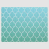 Blauwgroen en wit Abstract geometrisch patroon Tissuepapier (Voorkant)