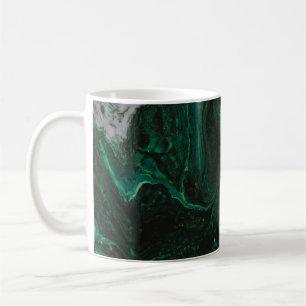 Blauwgroen en wit abstract schilderij koffiemok