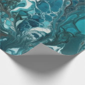 Blauwgroen en wit acrylzuur naadloos cadeaupapier (Hoek)