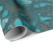 Blauwgroen en wit acrylzuur naadloos cadeaupapier (Rol Hoek)