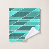 Blauwgroen en wit bad handdoek (Wasdoekje)