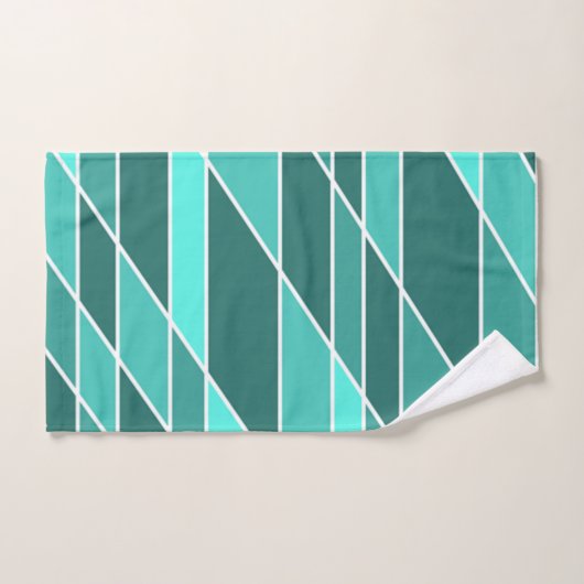 Blauwgroen en wit bad handdoek (Handdoek)