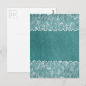 Blauwgroen en wit briefkaart (Voorkant / Achterkant)