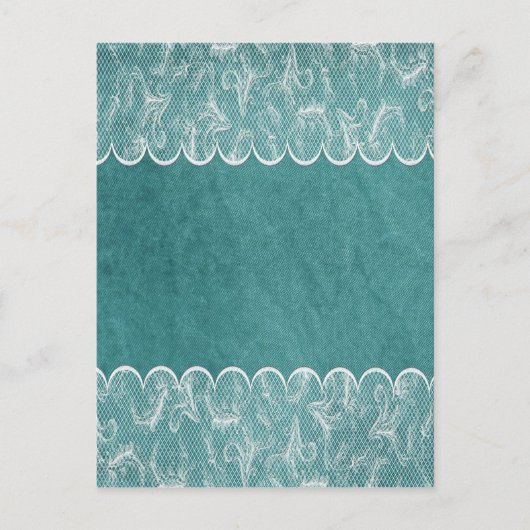 Blauwgroen en wit briefkaart (Voorkant)