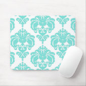 Blauwgroen en wit chassis met moderne, elegante vo muismat (Met muis)