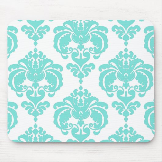 Blauwgroen en wit chassis met moderne, elegante vo muismat (Voorkant)