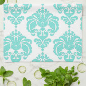 Blauwgroen en wit chassis met moderne, elegante vo theedoek (Gevouwen)