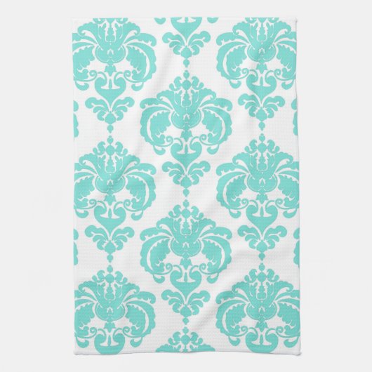 Blauwgroen en wit chassis met moderne, elegante vo theedoek (Verticaal)