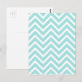  Blauwgroen en wit Chevron Pattern Briefkaart (Voorkant / Achterkant)