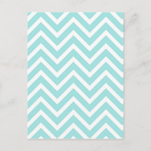 Blauwgroen en wit Chevron Pattern Briefkaart