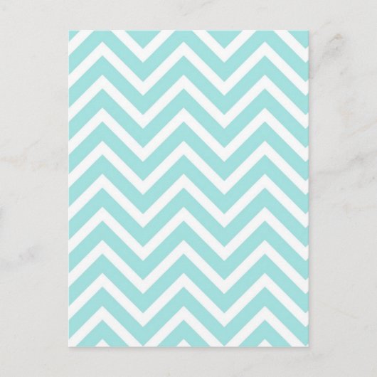  Blauwgroen en wit Chevron Pattern Briefkaart (Voorkant)