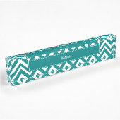 Blauwgroen en wit Chevron Pattern Naambordje