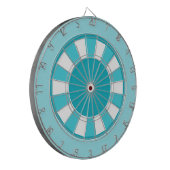 Blauwgroen en wit dartboard dartbord (Voorkant Links)
