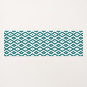 Blauwgroen en wit diamantpatroon yogamat (Achterkant (horizontaal))