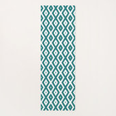 Blauwgroen en wit diamantpatroon yogamat (Achterkant)