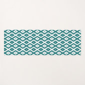 Blauwgroen en wit diamantpatroon yogamat (Voorkant (horizontaal))