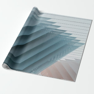 Blauwgroen en wit digitaal behang cadeaupapier