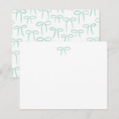 Blauwgroen en wit Eenvoudige Boog Persoonlijke Sta Notitiekaartje (Voorkant / Achterkant)