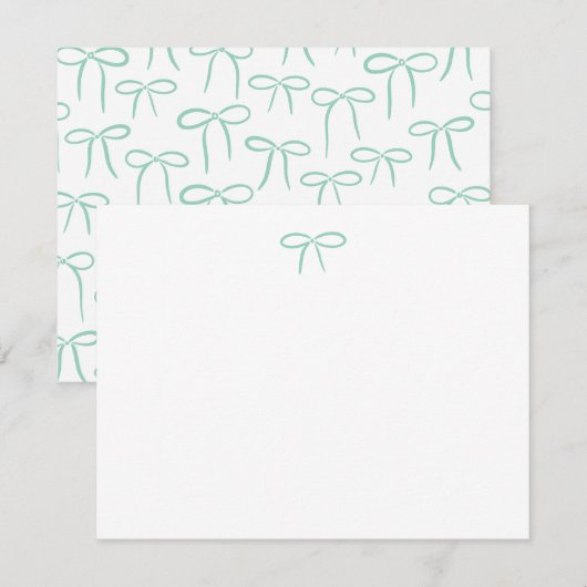 Blauwgroen en wit Eenvoudige Boog Persoonlijke Sta Notitiekaartje (Voorkant / Achterkant)