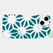 Blauwgroen en wit geometrisch patroon Case-Mate iPhone case (Achterkant (horizontaal))
