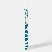 Blauwgroen en wit geometrisch patroon Case-Mate iPhone case (Achterkant / Links)