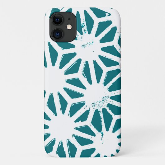 Blauwgroen en wit geometrisch patroon Case-Mate iPhone case (Achterkant)