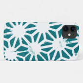 Blauwgroen en wit geometrisch patroon Case-Mate iPhone case (Achterkant (horizontaal))