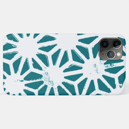 Blauwgroen en wit geometrisch patroon Case-Mate iPhone case (Achterkant (horizontaal))