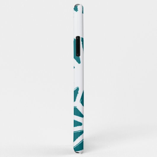 Blauwgroen en wit geometrisch patroon Case-Mate iPhone case (Achterkant/rechts)