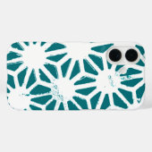 Blauwgroen en wit geometrisch patroon Case-Mate iPhone case (Achterkant (horizontaal))