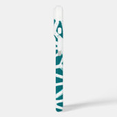Blauwgroen en wit geometrisch patroon Case-Mate iPhone case (Achterkant / Links)