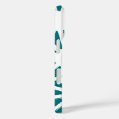 Blauwgroen en wit geometrisch patroon Case-Mate iPhone case (Achterkant / Rechts)