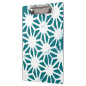 Blauwgroen en wit geometrisch patroon klembord (Links)