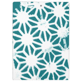 Blauwgroen en wit geometrisch patroon klembord (Achterkant)