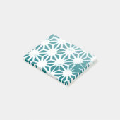 Blauwgroen en wit geometrisch patroon post-it® notes (Schuin)