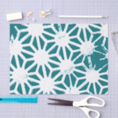 Blauwgroen en wit geometrisch patroon tissuepapier (Craft)