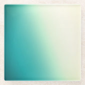 Blauwgroen en wit gradiënt Onderzetter Glazen Onderzetter (Voorkant)