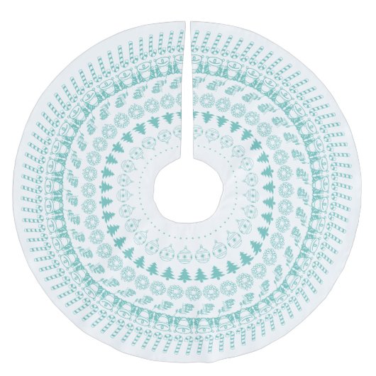 Blauwgroen en wit kerstpatroon kerstboom rok (Voorkant)