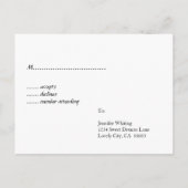 Blauwgroen en wit Modern RSVP Wedding Response V7 Uitnodiging Briefkaart (Achterkant)