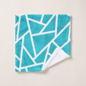 Blauwgroen en wit mozaïekpatroon bad handdoek (Wasdoekje)