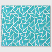 Blauwgroen en wit mozaïekpatroon cadeaupapier (Vlak)