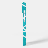 Blauwgroen en wit mozaïekpatroon Case-Mate iPhone case (Achterkant / Links)