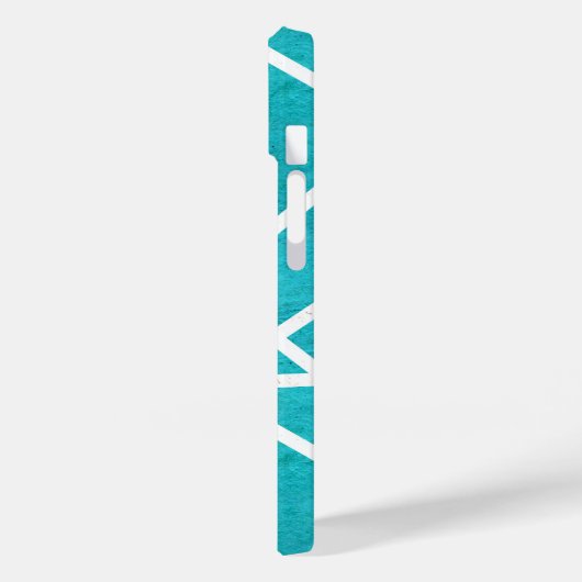 Blauwgroen en wit mozaïekpatroon Case-Mate iPhone case (Achterkant / Links)