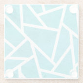 Blauwgroen en wit mozaïekpatroon glazen onderzetter (Achterkant)