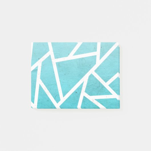 Blauwgroen en wit mozaïekpatroon post-it® notes (Voorkant)