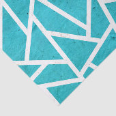 Blauwgroen en wit mozaïekpatroon tissuepapier (Detail)