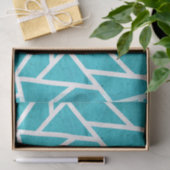 Blauwgroen en wit mozaïekpatroon tissuepapier (Geschenk)