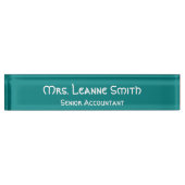 Blauwgroen en wit naambordje (Voorkant)