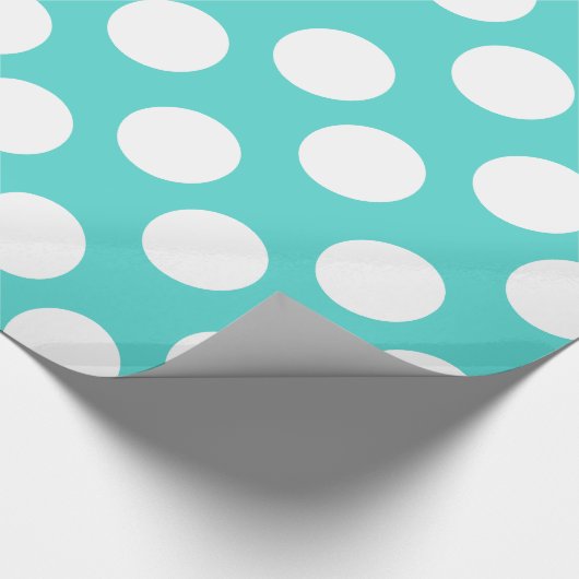 Blauwgroen en wit papier met puntencadeau (Hoek)